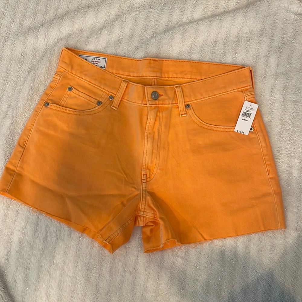 Low Stride Shorts with Washwell (GAP) size 28(6R) Orange Neon Coral NWT!
